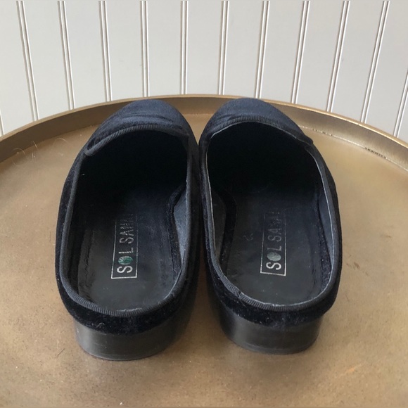 SOL SANA BLACK VELVET SLIDES SMOKING SLIPPERS | SIZE: 36 | EUC - Picture 4 of 7